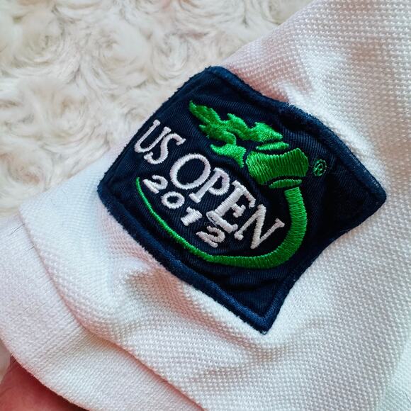 Polo Ralph Lauren Big Pony US Open 2012 Tennis Wht Pique Cotton Shirt Kids Large - Picture 4 of 8